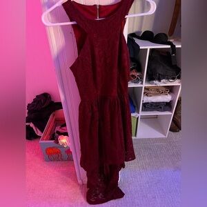 Elegant Burgundy Lace Dress